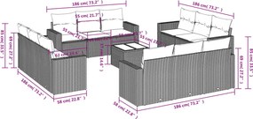 vidaXL Σετ Καναπέ Κήπου 13τεμ Μπεζ Συνθ. Ρατάν με Μαξιλάρια