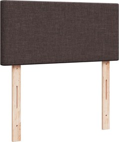 vidaXL Κρεβάτι Boxspring με Στρώμα Σκούρο Καφέ 90x200 εκ. Υφασμάτινο