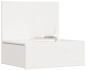 vidaXL Κομοδίνο με συρτάρι Λευκό 42 x 32.5 x 40 εκ Μασίφ ξύλο πεύκου