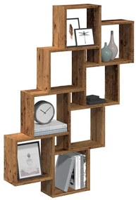vidaXL Ράφι κύβος τοίχου Παλιό ξύλο 90x15x119,5 cm Κατασκευασμένο ξύλο