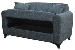 MELINA DARK GREY ΥΦΑΣΜΑ 2ΘΕΣΙΟΣ ΚΑΝΑΠΕΣ/ΚΡΕΒΑΤΙ ΜΕ ΑΠΟΘ.ΧΩΡΟ 150Χ80εκ.
