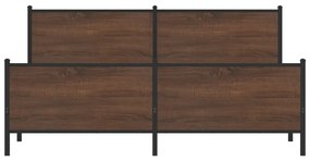 vidaXL Σκελετός Κρεβ. Χωρίς Στρώμα Καφέ Δρυς 200x200 εκ. Μεταλλικό
