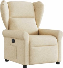 vidaXL Πολυθρόνα Ανακλινόμενη Κρεμ Υφασμάτινη