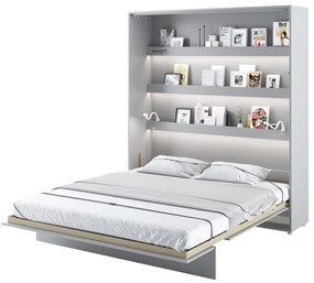 Κρεβάτι - ντουλάπα Concept Pro Lenart AH103, Διπλό, Γκρι, 180x200, Πλαστικοποιημένη μοριοσανίδα, Τάβλες για Κρεβάτι, 191x228x217cm | Epipla1.gr
