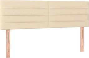 vidaXL Κρεβάτι Boxspring με Στρώμα Κρεμ 140x190 εκ. Υφασμάτινο