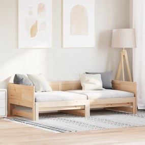 vidaXL Pull-out Κρεβάτι Ημέρας 90x200 εκ Μασίφ Ξύλο Πεύκο