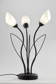 Επιτραπέζιο Φωτιστικό Gloriosa Φ35cm Μαύρο με Οπαλ Γυαλί