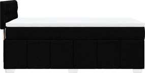 vidaXL Κρεβάτι Boxspring με Στρώμα Μαύρο 90x200 εκ. Υφασμάτινο