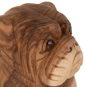 Διακοσμητικό Δαπέδου Dozer Bulldog Ξύλο Suar Σε Φυσικό Χρώμα 26x27x40Y εκ.