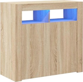 vidaXL Ντουλάπι με LED Sonoma Δρυς 80 x 35 x 75 εκ.