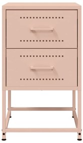 vidaXL Κομοδίνο Ροζ 36x39x60,5 εκ. από Χάλυβα