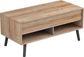 Τραπέζι σαλονιού Skyfi pakoworld πολυμορφικό φυσικό-ανθρακί 100x60x45εκ