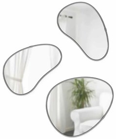 Σετ 3 καθρέπτες Umbra Hubba Pebble titanium (2x20x28)+(1x31x26)
