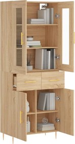 vidaXL Ντουλάπι Sonoma δρυς 69,5 x 34 x 180 εκ. από Επεξεργασμένο Ξύλο