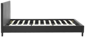 Κρεβάτι Nevil pakoworld 150x200 PU χρώμα μαύρο ματ