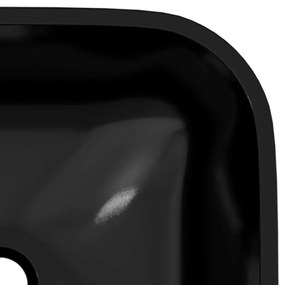 Νιπτήρας Μαύρος 42 x 42 x 14 εκ. Γυάλινος - Μαύρο