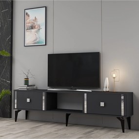 Stewehome Έπιπλο τηλεόρασης λευκό ασημί 44x29x150 cm