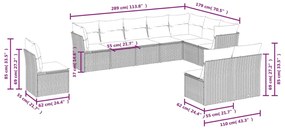 vidaXL Σαλόνι Κήπου Σετ 10 Τεμαχίων Μαύρο Συνθετικό Ρατάν με Μαξιλάρια
