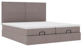 vidaXL Οθωμανικό κρεβάτι με στρώματα Taupe 160x200cm ύφασμα