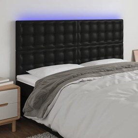 VidaXL Κεφαλάρι Κρεβατιού LED Μαύρο 200x5x118/128 εκ