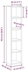 Έπιπλα για CD 2 τεμ. Λευκά 21x16x93,5 εκ. από Μοριοσανίδα - Λευκό