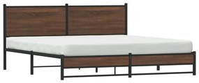 vidaXL Σκελετός Κρεβ. Χωρίς Στρώμα Καφέ Δρυς 160x200 εκ. Μεταλλικό