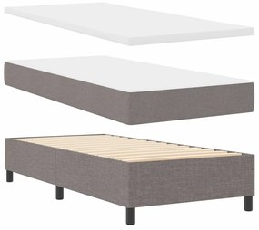 vidaXL Κρεβάτι με ελατήρια με στρώμα Taupe 100 x 200 cm ύφασμα