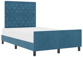 vidaXL Κρεβάτι Σκελετός Σκούρο Μπλε 120x200 εκ. Βελούδο