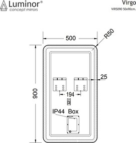 Luminor Virgo 50x90 – Καθρέφτης Μπάνιου LED