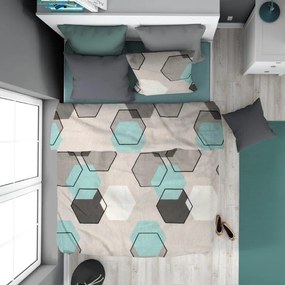 Πάπλωμα Polycotton Μονό 160x240εκ. Hexagon 395 Grey Dimcol