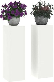 vidaXL Βάση φυτών 2 pcs Λευκό 24 x 24 x 75 εκ. Ατσάλι
