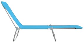 vidaXL Ξαπλώστρες Πτυσσόμενες 2 τεμ. Μπλε από Ατσάλι / Ύφασμα
