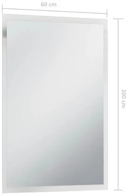 vidaXL Καθρέφτης Μπάνιου Τοίχου με LED 60 x 100 εκ.