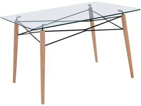 Τραπέζι ART Wood  120x80cm Ξύλο/Γυαλί 10mm