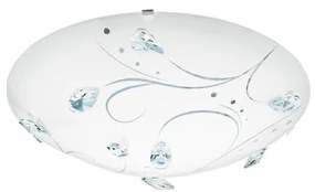 Eglo Sorrenta Κλασική Γυάλινη Πλαφονιέρα Οροφής με Ενσωματωμένο LED σε Λευκό χρώμα 31.5cm 95689