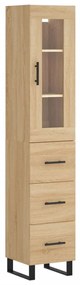 vidaXL Μπουφές Sonoma δρυς 34,5 x 34 x 180 εκ. από Επεξεργασμένο Ξύλο