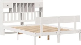 vidaXL Κρεβάτι Βιβλιοθήκη Χωρίς Στρώμα 140x200 εκ Μασίφ Ξύλο Πεύκο