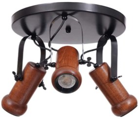 Φωτιστικό Οροφής - Σποτ 534LUN5898 Φ30x26cm 3xGU10 10W Black-Walnut Opviq
