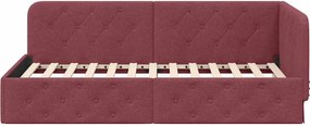 vidaXL Κρεβάτι Γωνίας Κόκκινο 100 x 200 cm ύφασμα