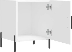 vidaXL Κομοδίνο Λευκό 40 x 40 x 50 εκ. από Επεξεργασμένο Ξύλο