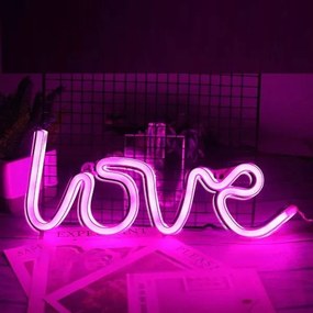 Φωτιστικό LED “love” ροζ OEM