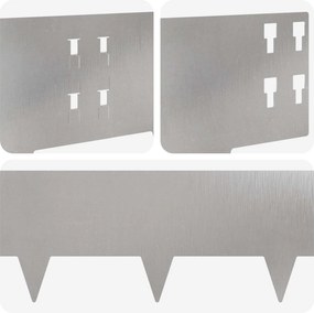 vidaXL Περίγραμμα γκαζόν 10 τμχ. 100 x 20 cm Ανοξείδωτο Ατσάλι Ασημί