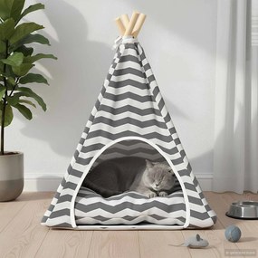 vidaXL Teepee για κατοικίδια με μαξιλάρι 50 x 50 x 60 cm Πολυεστέρας