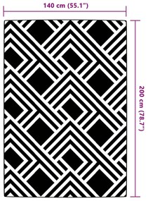 vidaXL Χαλί εξωτερικού χώρου ARAKIL Γκρι 140x200 cm PP