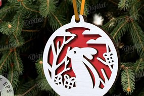 Σετ των 3 Intra απο ξύλο plywood 3mm-4mm πάχος Τρισδιάστατη διακόσμηση Χριστουγεννιάτικου Δέντρου Δίασταση 15x15 cm INTRAFABR-107889099