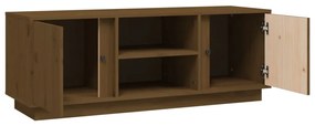 vidaXL Έπιπλο Τηλεόρασης Καφέ Μελί 110x35x40,5εκ από Μασίφ Ξύλο Πεύκου
