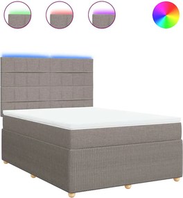 vidaXL Κρεβάτι Boxspring με Στρώμα Taupe 160x200 εκ. Υφασμάτινο