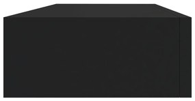 vidaXL Ράφια Τοίχου με Συρτάρια 2 Τεμ. Μαύρα 60 x 23,5 x 10εκ. από MDF