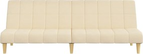 vidaXL Καναπές Κρεβάτι Διθέσιος Κρεμ Υφασμάτινος