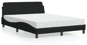 Κρεβάτι με Στρώμα Μαύρο 120x200 εκ. Υφασμάτινο - Μαύρο